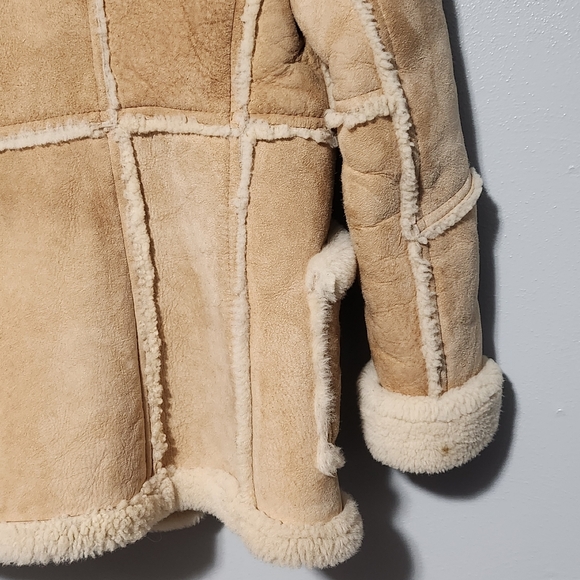 BERT PALEY Womens 100% Pure Wool Sheepakin Shearling Suede Rancher Jaclet Size 8 - Picture 9 of 16